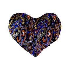 Pattern Color Design Texture Standard 16  Premium Flano Heart Shape Cushions