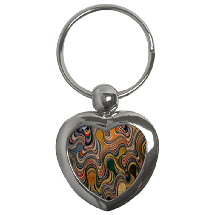 Swirl Colour Design Color Texture Key Chains (Heart) 