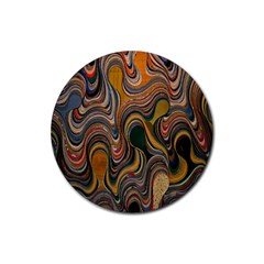 Swirl Colour Design Color Texture Rubber Round Coaster (4 Pack)  by Simbadda