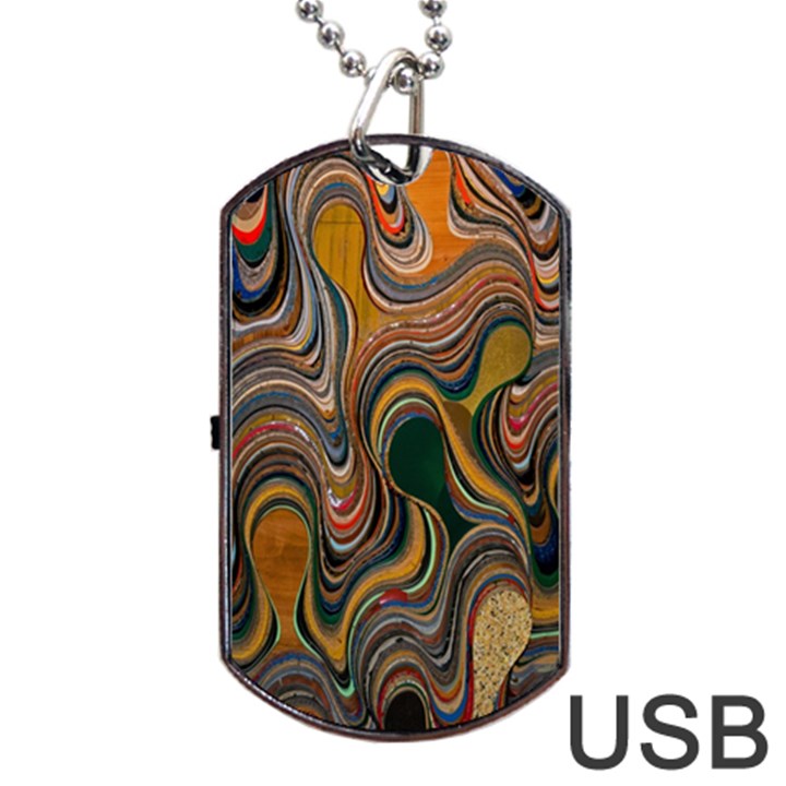 Swirl Colour Design Color Texture Dog Tag USB Flash (Two Sides)