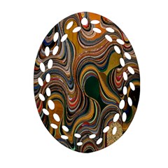 Swirl Colour Design Color Texture Oval Filigree Ornament (two Sides) by Simbadda