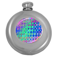 Background Texture Pattern Colorful Round Hip Flask (5 Oz)