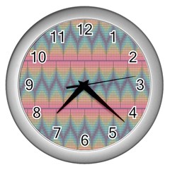 Pattern Background Texture Colorful Wall Clocks (silver) 