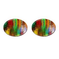Color Abstract Background Textures Cufflinks (Oval)