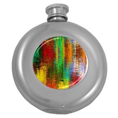 Color Abstract Background Textures Round Hip Flask (5 oz)