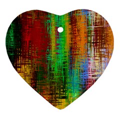 Color Abstract Background Textures Heart Ornament (Two Sides)