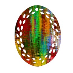 Color Abstract Background Textures Oval Filigree Ornament (Two Sides)
