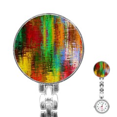 Color Abstract Background Textures Stainless Steel Nurses Watch