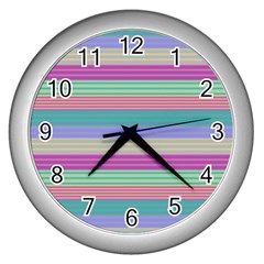 Backgrounds Pattern Lines Wall Wall Clocks (silver) 