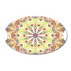 Intricate Flower Star Oval Magnet by Alisyart