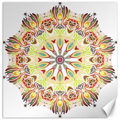 Intricate Flower Star Canvas 12  X 12   by Alisyart