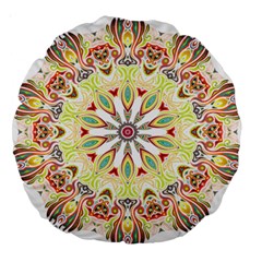 Intricate Flower Star Large 18  Premium Round Cushions