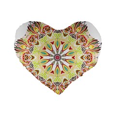 Intricate Flower Star Standard 16  Premium Heart Shape Cushions by Alisyart