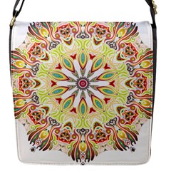 Intricate Flower Star Flap Messenger Bag (s) by Alisyart