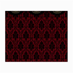 Elegant Black And Red Damask Antique Vintage Victorian Lace Style Small Glasses Cloth (2-side) by yoursparklingshop