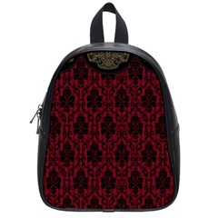 Elegant Black And Red Damask Antique Vintage Victorian Lace Style School Bags (small)  by yoursparklingshop