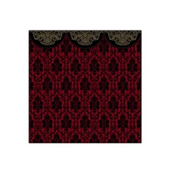 Elegant Black And Red Damask Antique Vintage Victorian Lace Style Satin Bandana Scarf