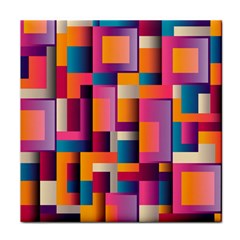 Abstract Background Geometry Blocks Tile Coasters by Simbadda