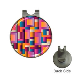 Abstract Background Geometry Blocks Hat Clips With Golf Markers by Simbadda