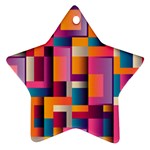 Abstract Background Geometry Blocks Star Ornament (Two Sides) Back