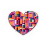 Abstract Background Geometry Blocks Heart Coaster (4 pack)  Front