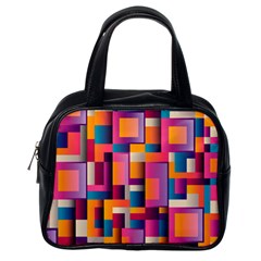 Abstract Background Geometry Blocks Classic Handbags (one Side) by Simbadda