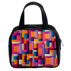 Abstract Background Geometry Blocks Classic Handbags (2 Sides) by Simbadda