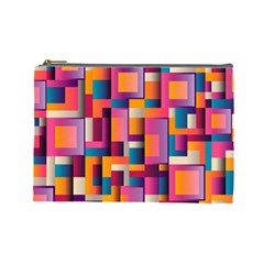 Abstract Background Geometry Blocks Cosmetic Bag (large)  by Simbadda