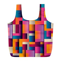 Abstract Background Geometry Blocks Full Print Recycle Bags (l)  by Simbadda