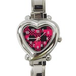 Cube Square Block Shape Creative Heart Italian Charm Watch Front