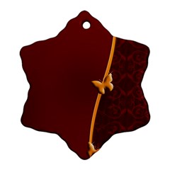 Greeting Card Invitation Red Snowflake Ornament (two Sides) by Simbadda