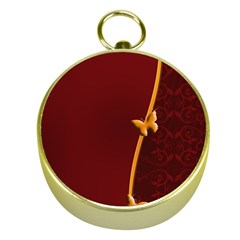 Greeting Card Invitation Red Gold Compasses by Simbadda