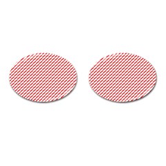 Pattern Red White Background Cufflinks (oval)
