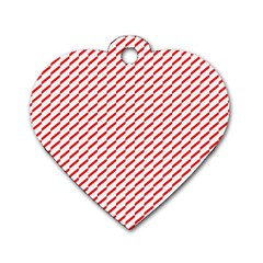 Pattern Red White Background Dog Tag Heart (two Sides) by Simbadda