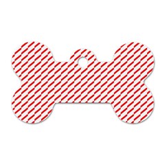 Pattern Red White Background Dog Tag Bone (two Sides) by Simbadda