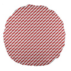 Pattern Red White Background Large 18  Premium Round Cushions by Simbadda