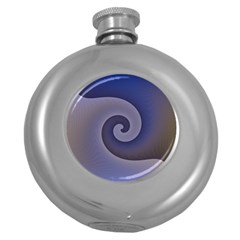 Logo Wave Design Abstract Round Hip Flask (5 Oz) by Simbadda