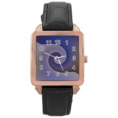 Logo Wave Design Abstract Rose Gold Leather Watch  by Simbadda