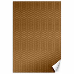 Pattern Honeycomb Pattern Brown Canvas 20  X 30   by Simbadda
