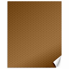 Pattern Honeycomb Pattern Brown Canvas 11  X 14   by Simbadda