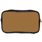 Pattern Honeycomb Pattern Brown Toiletries Bags 2-Side Front