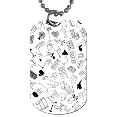 Furniture Black Decor Pattern Dog Tag (one Side) by Simbadda