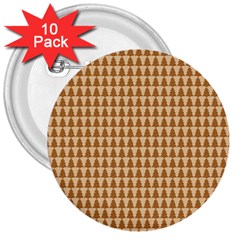 Pattern Gingerbread Brown 3  Buttons (10 Pack)  by Simbadda