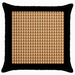 Pattern Gingerbread Brown Throw Pillow Case (black) by Simbadda