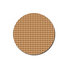 Pattern Gingerbread Brown Rubber Round Coaster (4 Pack)  by Simbadda