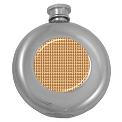 Pattern Gingerbread Brown Round Hip Flask (5 Oz) by Simbadda