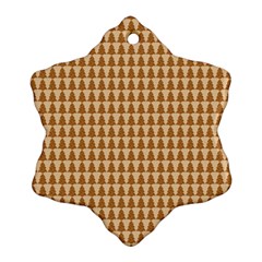 Pattern Gingerbread Brown Snowflake Ornament (two Sides) by Simbadda