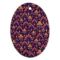 Abstract Background Floral Pattern Oval Ornament (two Sides)