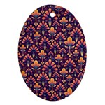 Abstract Background Floral Pattern Oval Ornament (Two Sides) Front