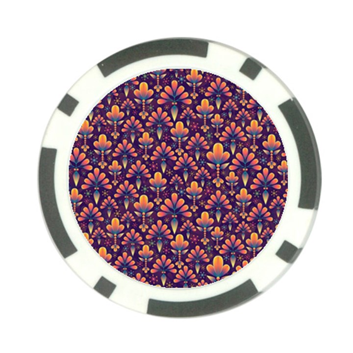 Abstract Background Floral Pattern Poker Chip Card Guard